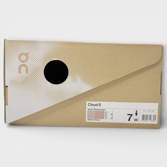 New On Cloud 5 Womens Running Shoes Sand Rosebrown Lightweight Sneakers 59-97767 - Picture 12 of 14